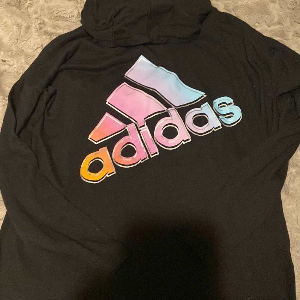 Girls Adidas hoodie tee (lightweight)